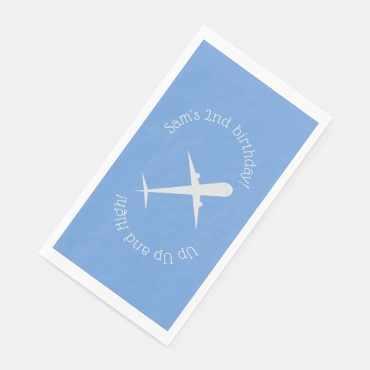 Flugzeug auf blauem Personalisiert Serviette (Ecke)