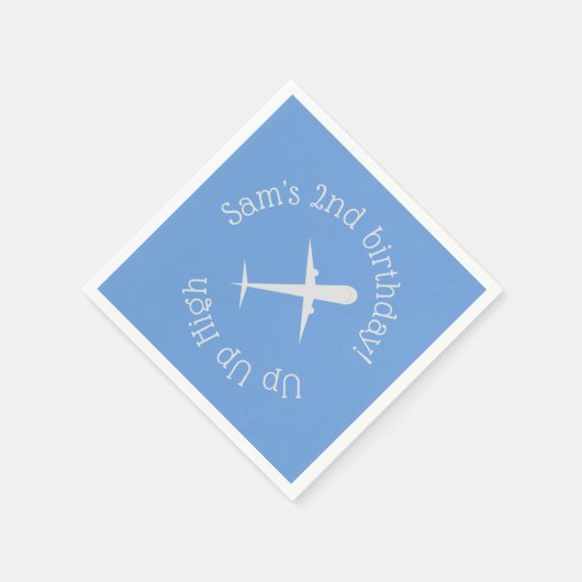 Flugzeug auf blauem Personalisiert Serviette (Ecke)