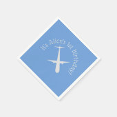 Flugzeug auf blauem Personalisiert Serviette (Ecke)