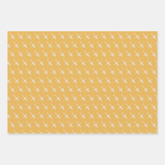 Flugzeug auf Butterscotch Geschenkpapier Set (Vorderseite)