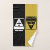 Flugzeug auf der Piste mit Ankunft Abflug, Reisen Badhandtuch Set (Handtuch)