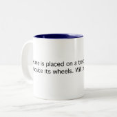 Flugzeug auf einer Tretmühle Zweifarbige Tasse (Vorderseite Links)