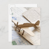 Flugzeug auf Postkarten (Vorne/Hinten)