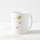 Flugzeug aus fliegendem Papier Kaffeetasse (VorderseiteRechts)