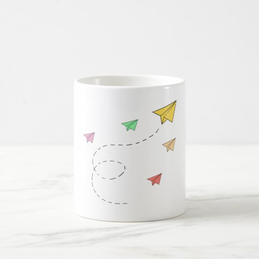 Flugzeug aus fliegendem Papier Kaffeetasse (Mittel)