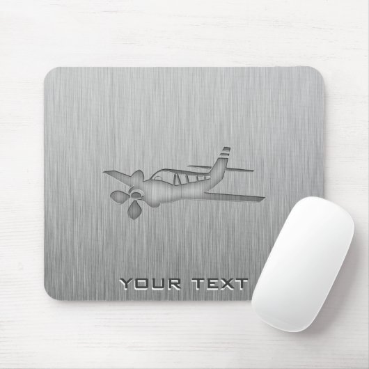 Flugzeug aus gebürstetem Metall Mousepad (Mit Mouse)
