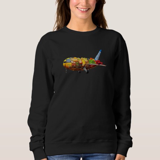 Flugzeug aus Lebensmitteln  Witz über Flugessen Sweatshirt (Vorderseite)
