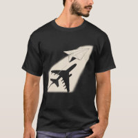 Flugzeug aus Papier mit dem Schatten einer Jet