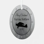 Flugzeug Aviation Schmuck Ornament Aus Metall (Vorderseite links)