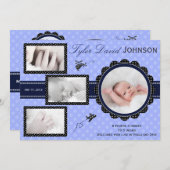 Flugzeug Baby Boy Foto Geburtsankündigung Ankündigung (Vorne/Hinten)