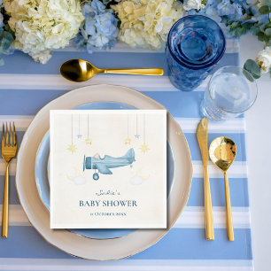 Flugzeug-Baby-Party Whimsical Begrüßung Baby Junge Serviette