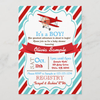 Flugzeug-Baby-Shower-Einladung Einladung