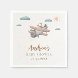 Flugzeug Babydusche Reisende Napkins Serviette