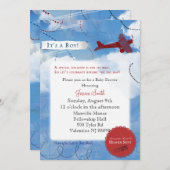 Flugzeug-Babyparty-Einladung Einladung (Vorne/Hinten)