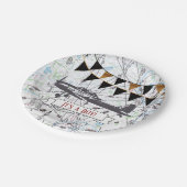 Flugzeug-Babyparty-Platte Pappteller (Schrägansicht)