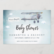 *~* Flugzeug Banner Vintag Clouds Kinderdusche