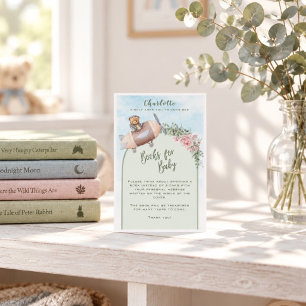 Flugzeug-Bär-Pilot-Baby-Shower-Bücher für Baby Begleitkarte