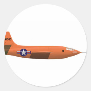 Flugzeug Bell X-1 Rocket Runder Aufkleber