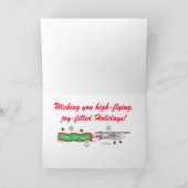 Flugzeug Biplane Happy Holidays Weihnachten (Innenseite)