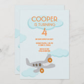 FLUGZEUG Birthday Einladung (Vorne/Hinten)