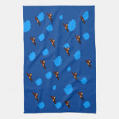 Flugzeug & blaue Wolken Himmel Vintages Flugzeug / Geschirrtuch (Vertikal)