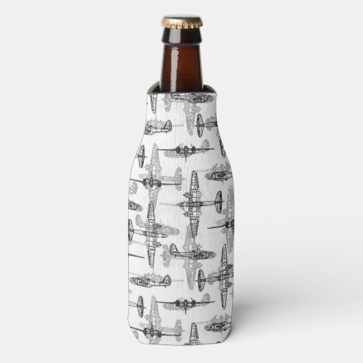 Flugzeug Blueprint 1 Flasche Cooler Flaschenkühler (Flaschenvorderseite)