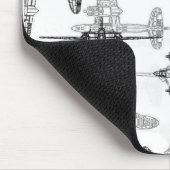 Flugzeug-Blueprint-1-Maus-Pad Mousepad (Ecke)