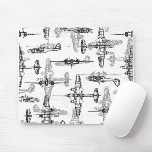 Flugzeug-Blueprint-1-Maus-Pad Mousepad (Mit Mouse)