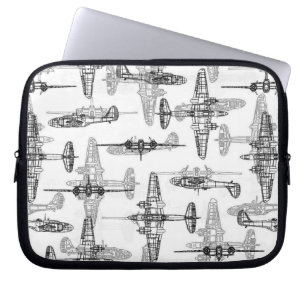 Flugzeug Blueprint 1 Neoprenschlauch Laptopschutzhülle