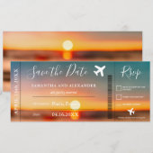 Flugzeug-Boarding-Durchlauf für Save the Date-Skri Date (Vorne/Hinten)