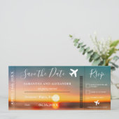 Flugzeug-Boarding-Durchlauf für Save the Date-Skri Save The Date (Stehend Vorderseite)