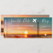 Flugzeug-Boarding-Durchlauf für Save the Date-Skri Save The Date (Vorne/Hinten)