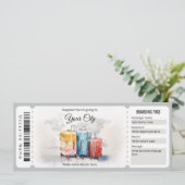 Flugzeug Boarding Ticket Einladung (Stehend Vorderseite)