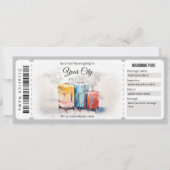 Flugzeug Boarding Ticket Einladung (Vorderseite)