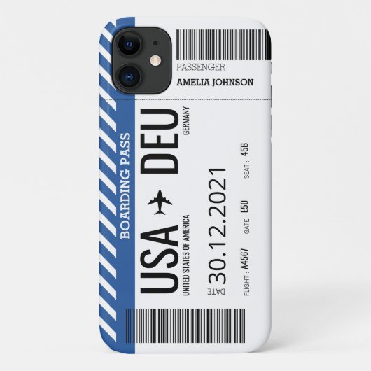 Flugzeug Boarding Ticket (Personalisieren) Case-Ma Case-Mate iPhone Hülle (Rückseite)