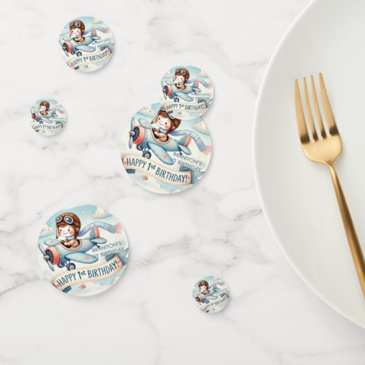 Flugzeug Boy 1. Geburtstag Party Konfetti (Gruppe)