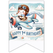 Flugzeug Boy 1. Geburtstag Party Wimpelkette (Dritte Fahne)