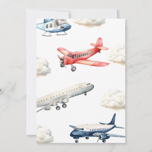 Flugzeug Boy 2. Geburtstag Einladung (Rückseite)