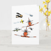 Flugzeug-Cartoon-Gruß-Karte Karte (Gelbe Blume)