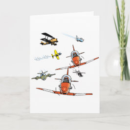 Flugzeug-Cartoon-Gruß-Karte Karte