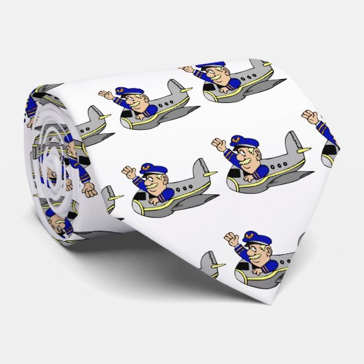 Flugzeug-Cartoon Krawatte (Gerollt)