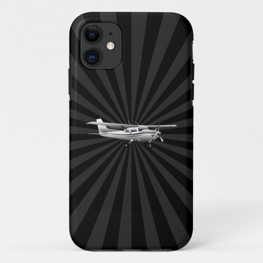 Flugzeug-Cessna-Silhouette, die schwarzen Case-Mate iPhone Hülle (Rückseite)