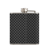 Flugzeug Chrome wie Cessna Black Carbon Fibre Flachmann (Rückseite)