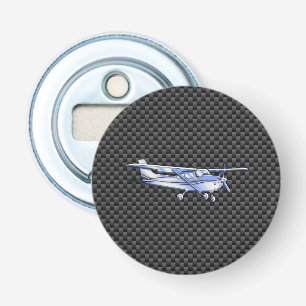 Flugzeug Chrome wie Cessna Black Carbon Fibre Flaschenöffner
