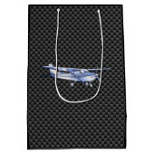 Flugzeug Chrome wie Cessna Black Carbon Fibre Mittlere Geschenktüte (Rückseite)