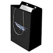 Flugzeug Chrome wie Cessna Black Carbon Fibre Mittlere Geschenktüte (Rückseite Schrägansicht)