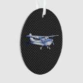 Flugzeug Chrome wie Cessna Black Carbon Fibre Ornament (Vorderseite)