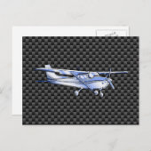 Flugzeug Chrome wie Cessna Black Carbon Fibre Postkarte (Vorne/Hinten)