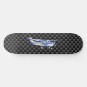 Flugzeug Chrome wie Cessna Black Carbon Fibre Skateboard (Horizontal)