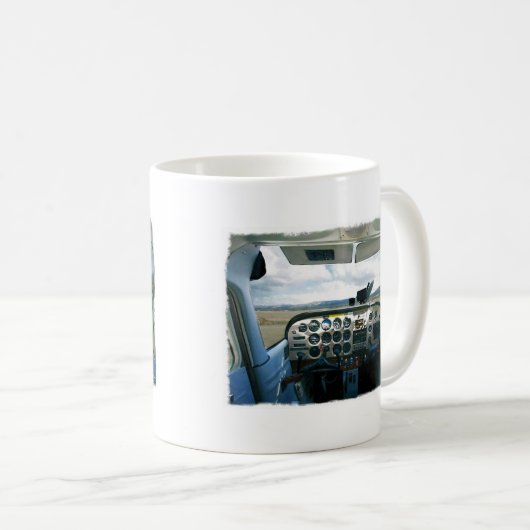 Flugzeug-Cockpit Kaffeetasse (VorderseiteRechts)